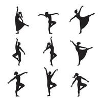 Dancer shadow illustrations displayed on white background vector