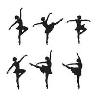 Grouped dancer shadow figures over a white backdrop vector