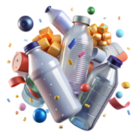 stunning abstract Recycled Plastic Bottles Crushed for Recycling Transparent Background original png