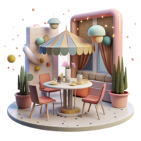 serene vintage Outdoor Dining in City Street Cutout authentic png