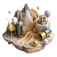 extraordinary minimalist Habitat Loss Mining Road Construction Isolated Element Perspective View original png