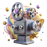 elegant rustic Historical Film Projector Transparent Background with Front View high resolution png