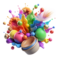 dramatic creative Holi Powder Explosion Colorful Cutout high resolution png