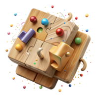 stunning classic Printed Wooden Puzzle with Pieces Transparent Background high resolution png
