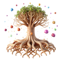 stunning artistic Mangrove Tree with Complex Root System Transparent Background high quality png