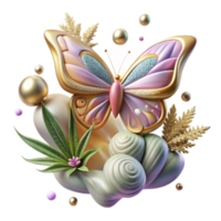 dramatic creative Integrated Weed Management and Wildlife Isolated Butterfly on Weed high quality png