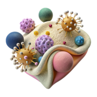 beautiful abstract Microscopic View of Pathogen Transfer Isolated detailed png