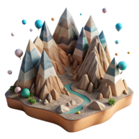 magnificent modern Mountain Range with Dramatic Cliffs and Valleys Cutout with Rugged Terrain png
