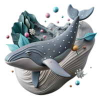 impressive artistic Gray Whale Migration with Noise Pollution Map Cutout exclusive png
