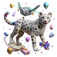 beautiful creative Low Light Drone Filming Snow Leopard Isolated high resolution png