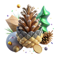 elegant abstract Pine Cone on Forest Floor Transparent Background premium png