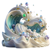 serene modern Ocean Waves Crashing on Shore Dynamic Angle Cutout high resolution png