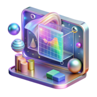 sereno moderno holográfico projeção futurista dados exibição transparente original png