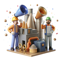 elegant classic Industrial Noise Affecting Workers Transparent Background original png