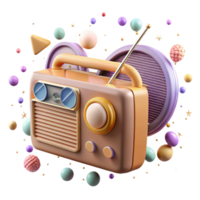 extraordinary abstract Old Radio with Antenna Top View Cutout exclusive png