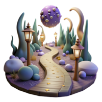 magnificent creative Moonlight Illuminating Forest Path Isolated on Transparent Background exclusive png