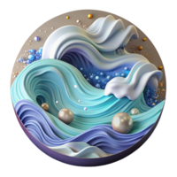 elegant artistic Ocean Waves Top View Transparent Element high resolution png