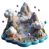 extraordinary abstract Mountain Valley with Fog Cutout with Atmospheric Haze high resolution png