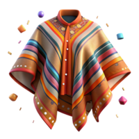 beautiful rustic Peruvian Poncho with Intricate Patterns Isolated high quality png