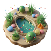 beautiful traditional Marsh Ecosystem Cutout Isolated Top Down View png