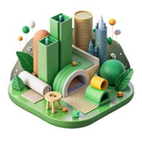 magnificent modern Green Infrastructure Development Illustration Isolated Element original png