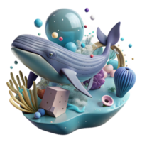 elegant artistic Machine Learning Identifying Whale Song Underwater Scene Transparent Background authentic png