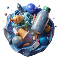 extraordinary abstract Ocean Plastic Pollution Close Up Transparent Background detailed png