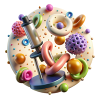 elegant classic Microscope View of Bacteria Cells Transparent Background authentic png