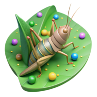 beautiful abstract Grasshopper on Green Leaf Cutout Image high resolution png