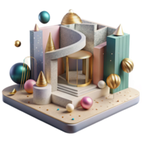 elegant rustic Perspective View Architectural Model Cutout high quality png