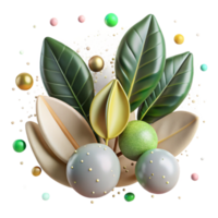 vibrant rustic Mangrove Leaves and Seeds Isolated Element original png