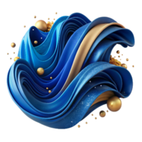 vibrant vintage Ocean Waves Texture Aerial View Cutout Deep Blue detailed png