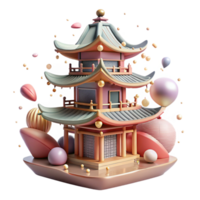 wonderful abstract Japanese Pagoda Temple Isolated Traditional Architecture high resolution png
