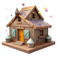 magnificent vintage Historical Farmhouse Isolated with Rustic Wood Texture Transparent Background high resolution png