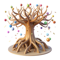 elegant abstract Mangrove Tree with Complex Root System Transparent Background professional png