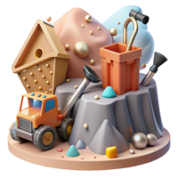 extraordinary creative Mining Equipment Habitat Fragmentation Isolated Element Realistic Depiction premium png