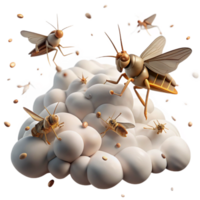 elegant traditional Locust Swarm Migration Isolated Dense Cloud Detail Transparent Background genuine png