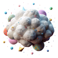 vibrant rustic Puffy Cloud with Realistic Lighting Effects high quality png