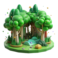 extraordinary minimalist Green Forest Before Deforestation Transparent Background high quality png