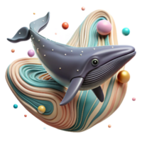 impressive rustic Minke Whale Surfacing with Sonar Waves Isolated exclusive png