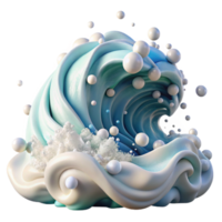 impressive abstract Ocean Waves Crashing with White Foam Isolated authentic png