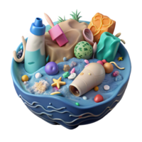 magnificent abstract Ocean Plastic Garbage Patch Cutout with Colorful Debris premium png