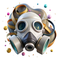 dramatic contemporary Pollution Mask Front View with White Filter Isolated png