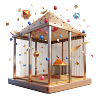 wonderful artistic Low Angle View of Zoo Aviary Transparent Background high quality png