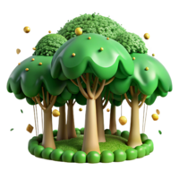impressive abstract Green Forest Canopy Top View Isolated genuine png