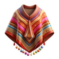 magnificent classic Peruvian Poncho with Intricate Patterns Isolated png