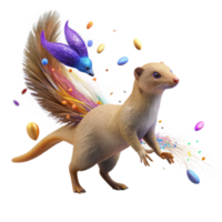 magnificent artistic Mongoose Hunting Native Bird Action Shot Transparent Background authentic png