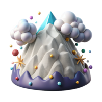 dramatic minimalist Mountain Peak with Clouds Cutout with Fluffy Clouds high quality png