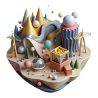magnificent creative Habitat Fragmentation Mining Development Isolated Element Divided Landscape png