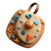 magnificent abstract Handcrafted Clay Pendant with Rustic Texture Transparent Background detailed png